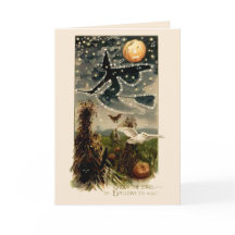 Studieren Sie die Sterne auf Halloween-Nachtkarte