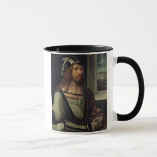Studieren Sie für Selbstporträt mit einem Tasse