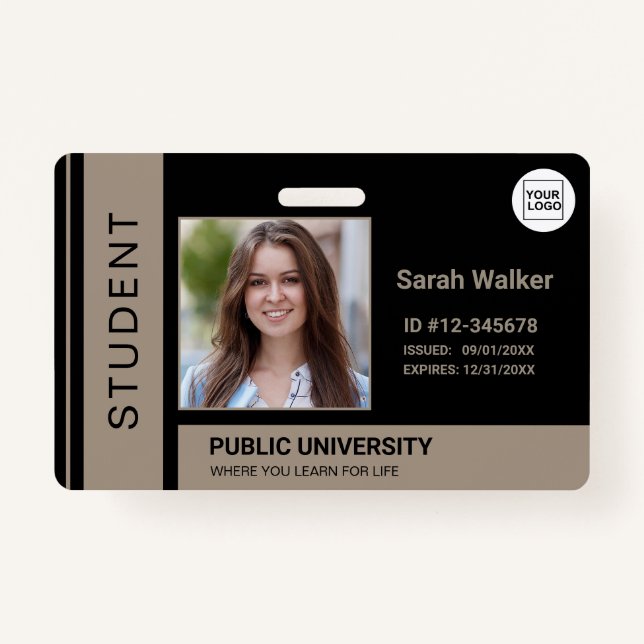 Studierende Foto Auszubildender Universität dunkle Ausweis (Vorderseite)