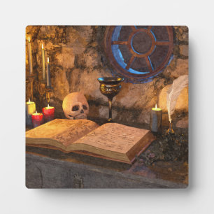 Studierzimmer eines mittelalterlichen Fantasy-Zaub Fotoplatte
