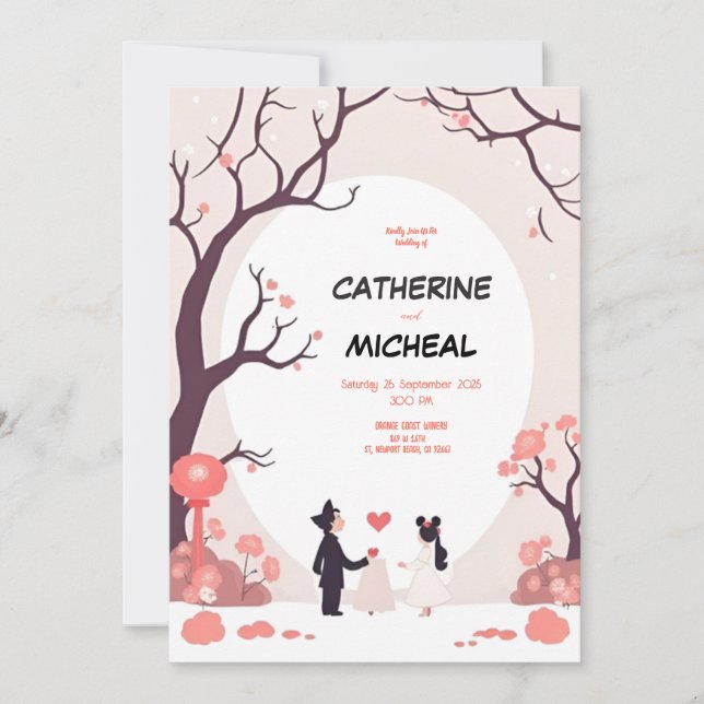 Studio Ghibli Style Invitation de mariage personna (Devant)