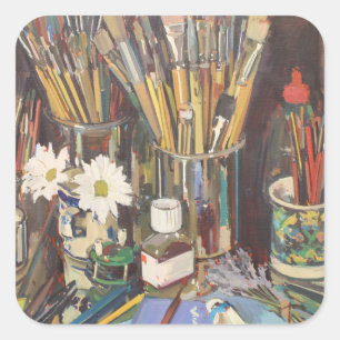 Studio-Stillleben 2012 Quadratischer Aufkleber