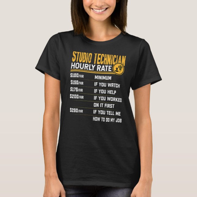 Studio Technician Stundenplan Studio Rekorder T-Shirt (Vorderseite)