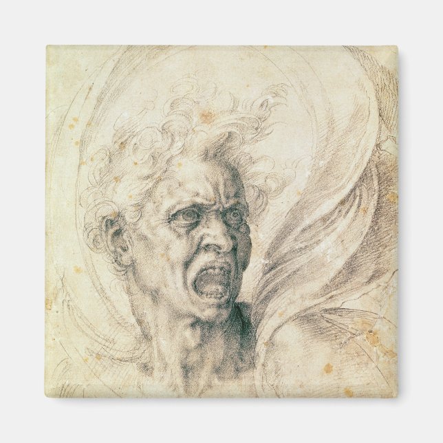 Studium eines Mannes, der schreit Magnet (Vorne)