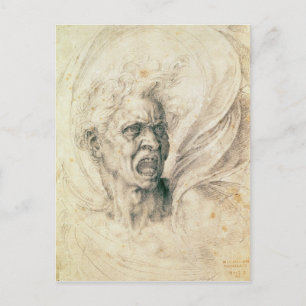 Studium eines Mannes, der schreit Postkarte