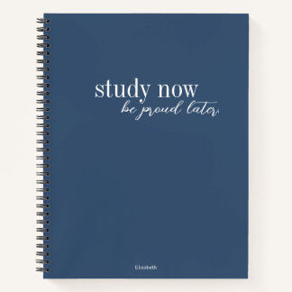 Studium jetzt stolz sein später moderne dunkelblau notizbuch