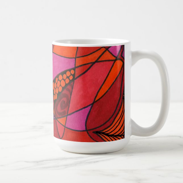"Study in Reds" Abstrakte Design-Tasse Kaffeetasse (Rechts)