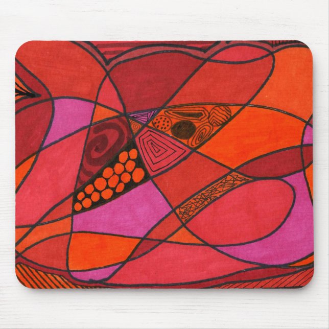 "Study in Reds" Abstraktes Design Mousepad (Vorne)