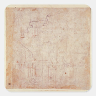 Study of a Head, 1525-26 Quadratischer Aufkleber