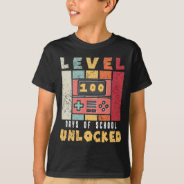 Stufe 100 des coolen Gamer-Jungen in der Schule T-Shirt