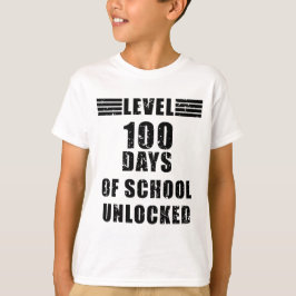 Stufe 100 des coolen Gamer-Jungen in der Schule T-Shirt