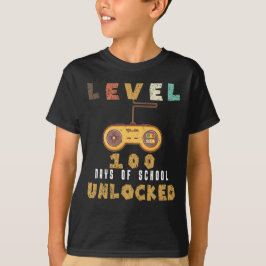Stufe 100 des coolen Gamer-Jungen in der Schule T-Shirt