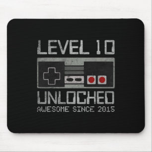 Stufe 10 Entsperrte 10. Geburtstag 10 Jahre altes Mousepad
