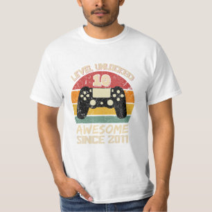 Stufe 10 Entsperrter Videogamer T-Shirt