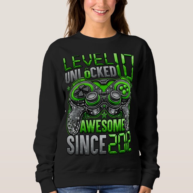 Stufe 10 Phantastisch seit 2012 10. Geburtstag Sweatshirt (Vorderseite)