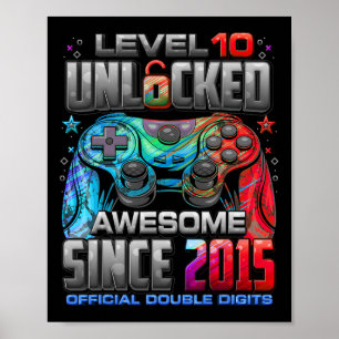 Stufe 10 Phantastisch seit 2015 10. Geburtstag Poster