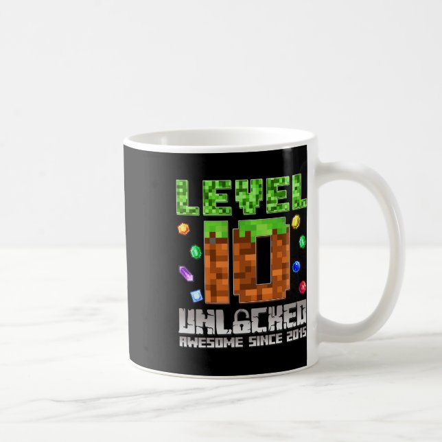 Stufe 10 Phantastisch seit 2015 10 Pixel Ga Kaffeetasse (Rechts)