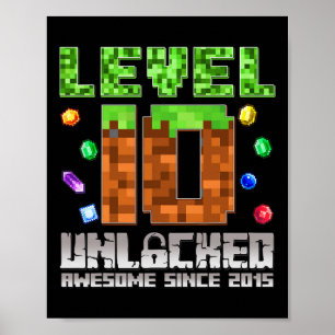 Stufe 10 Phantastisch seit 2015 10 Pixel Ga Poster