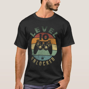 Stufe 10 Ungesperrter Funny Video Gamer 10. Geburt T-Shirt