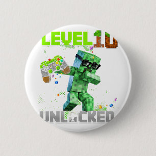 Stufe 10 Unverriegelt - Geburtstagskinder Pixel Ga Button