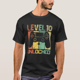 Stufe 10 Unverriegelter Videospieler 10. Geburtsta T-Shirt