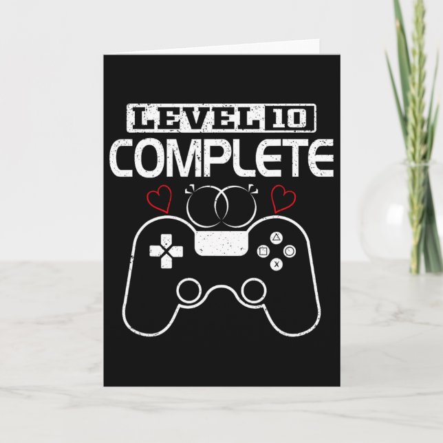 Stufe 10 Vollständige 10-jährige Hochzeitsfeier Karte (Vorderseite)
