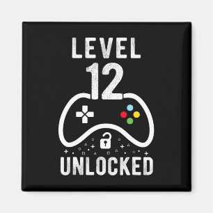 Stufe 12 Unverriegeltes Videospiel 12. Geburtstags Magnet