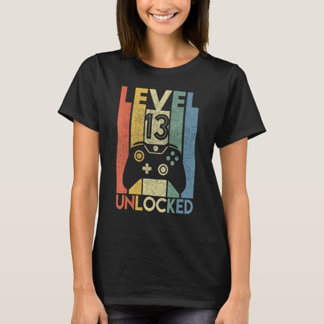 Stufe 13 Ungesperrtes Shirt Funny Video Gamer 13.  (Vorderseite)