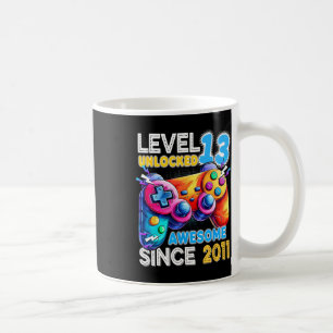 Stufe 13 Unverriegeltes Videospiel 13. Geburtstag Kaffeetasse