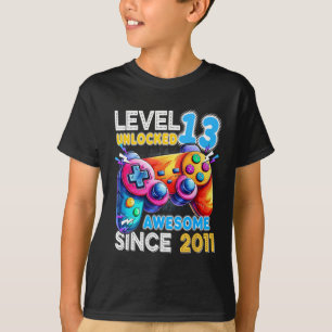 Stufe 13 Unverriegeltes Videospiel 13. Geburtstag T-Shirt