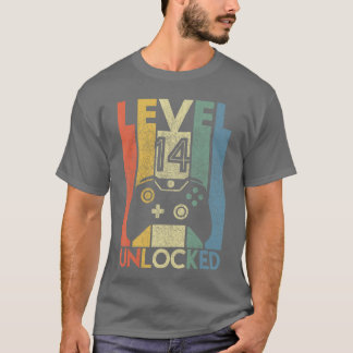 Stufe 14 freigeschaltet Lustiges Videospieler 14. T-Shirt