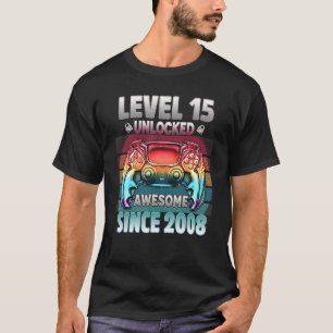 Stufe 15 Phantastisch seit 2008 15 Jahre Gamer T-Shirt