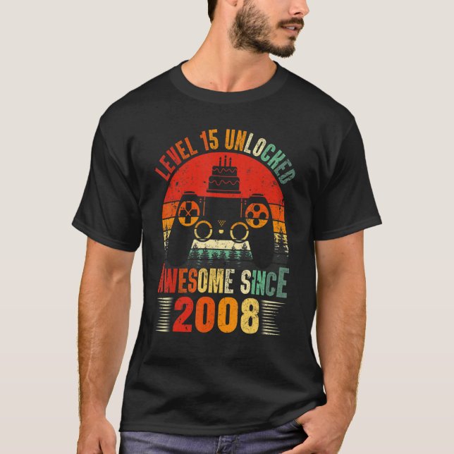 Stufe 15 Unverschlossene Phantastische 2008 Gamer  T-Shirt (Vorderseite)