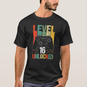 Stufe 16 Entsperrte 16. Video Gamer Geburtstag Jun T-Shirt