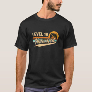 Stufe 16 Entsperrter Video-Gamer - Retro 16 Jahre T-Shirt