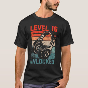 Stufe 16 Ungesperrter Videospieler Liebt den 16. G T-Shirt