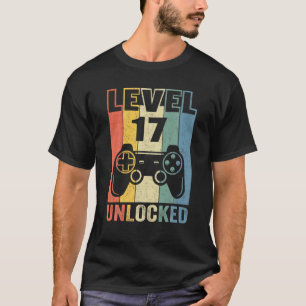 Stufe 17 Ungesperrter Funny Video Gamer 17. Geburt T-Shirt