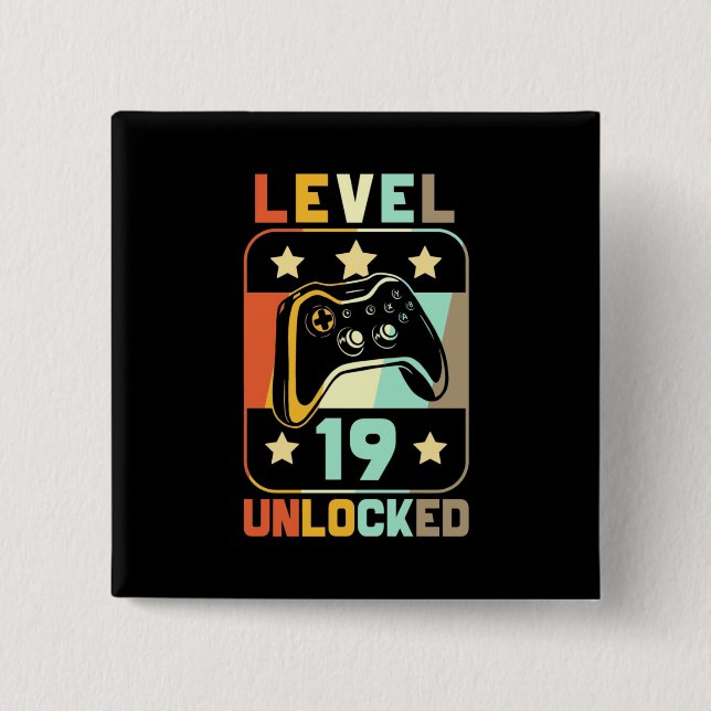 Stufe 19 Unverschlossen Button (Vorderseite)
