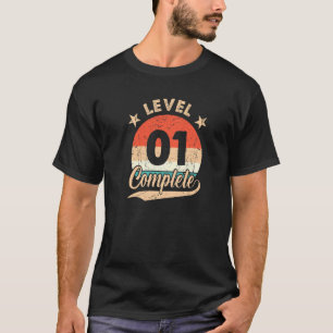 Stufe 1 Vollständiges Retro 1. Hochzeitstag für T-Shirt