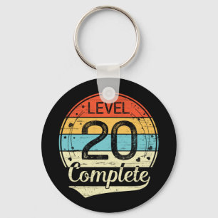 Stufe 20 Vollständiger Retro 20. Hochzeitstag T Schlüsselanhänger