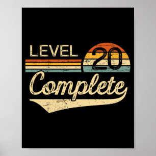 Stufe 20 Vollständiges Vintages 20. Hochzeitstag Poster