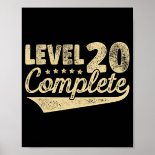 Stufe 20 Vollständiges Vintages 20. Hochzeitstag Poster
