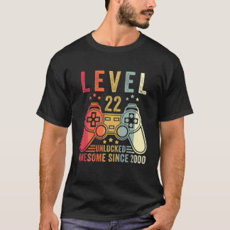 Stufe 22 Phantastisch seit 2000 Gamer Birthda T-Shirt