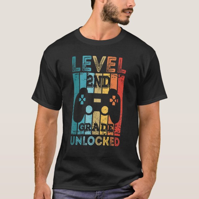 Stufe 2 Entsperrtes Spiel zurück zur Schule T-Shirt (Vorderseite)