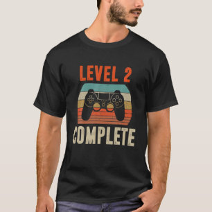 Stufe 2 Vollständiger Gamer Vintag 2 Jahre Hochzei T-Shirt