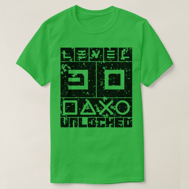 Stufe 30 entriegelt T-Shirt (Design vorne)