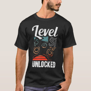 Stufe 31 Entsperrter Video-Gamer 31. Geburtstag Mä T-Shirt