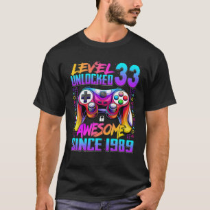 Stufe 33 Phantastisch seit 1989 33 Geburtstag T-Shirt