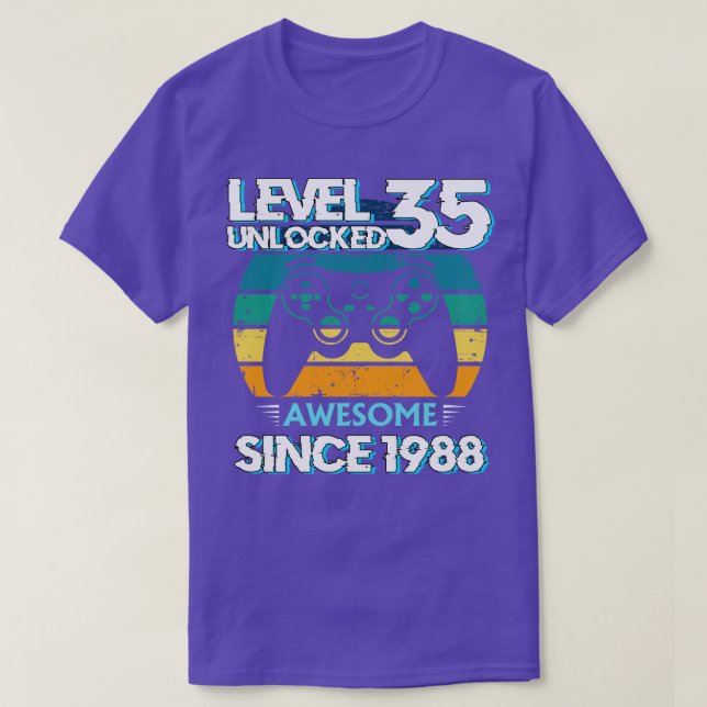 Stufe 35 Unverschlossen Phantastisch 1988 35. Gebu T-Shirt (Design vorne)