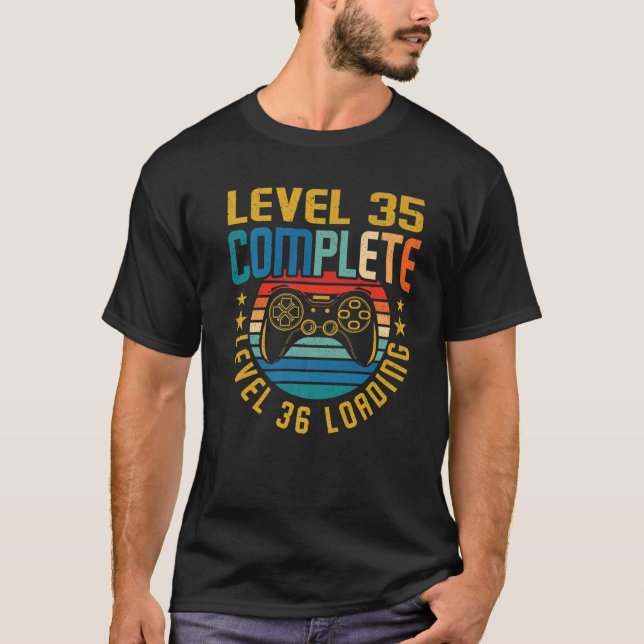 Stufe 35 Vollständige Stufe 36 Laden 35. Geburtsta T-Shirt (Vorderseite)